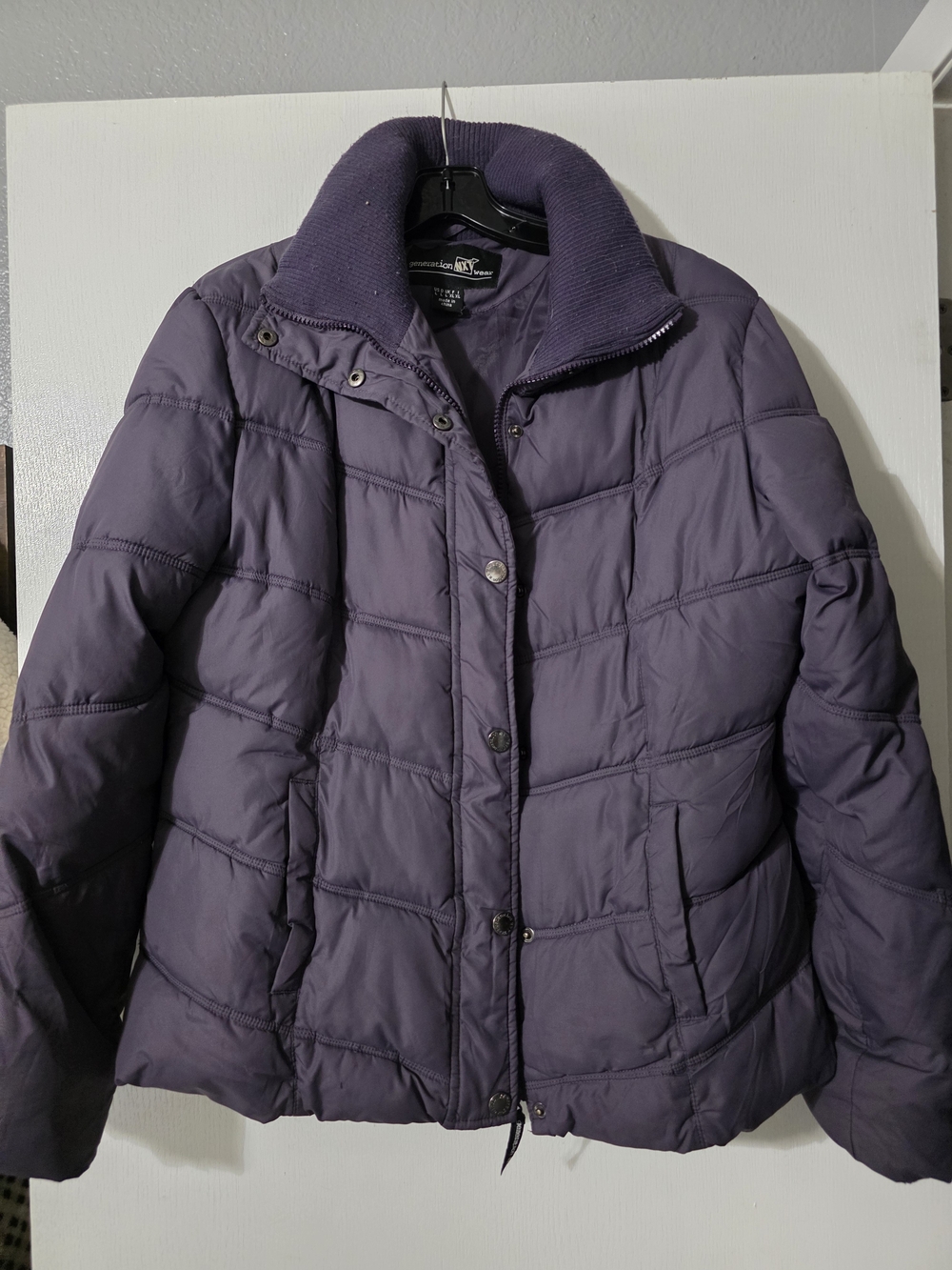 Women's Purple Quilted Puffer Jacket